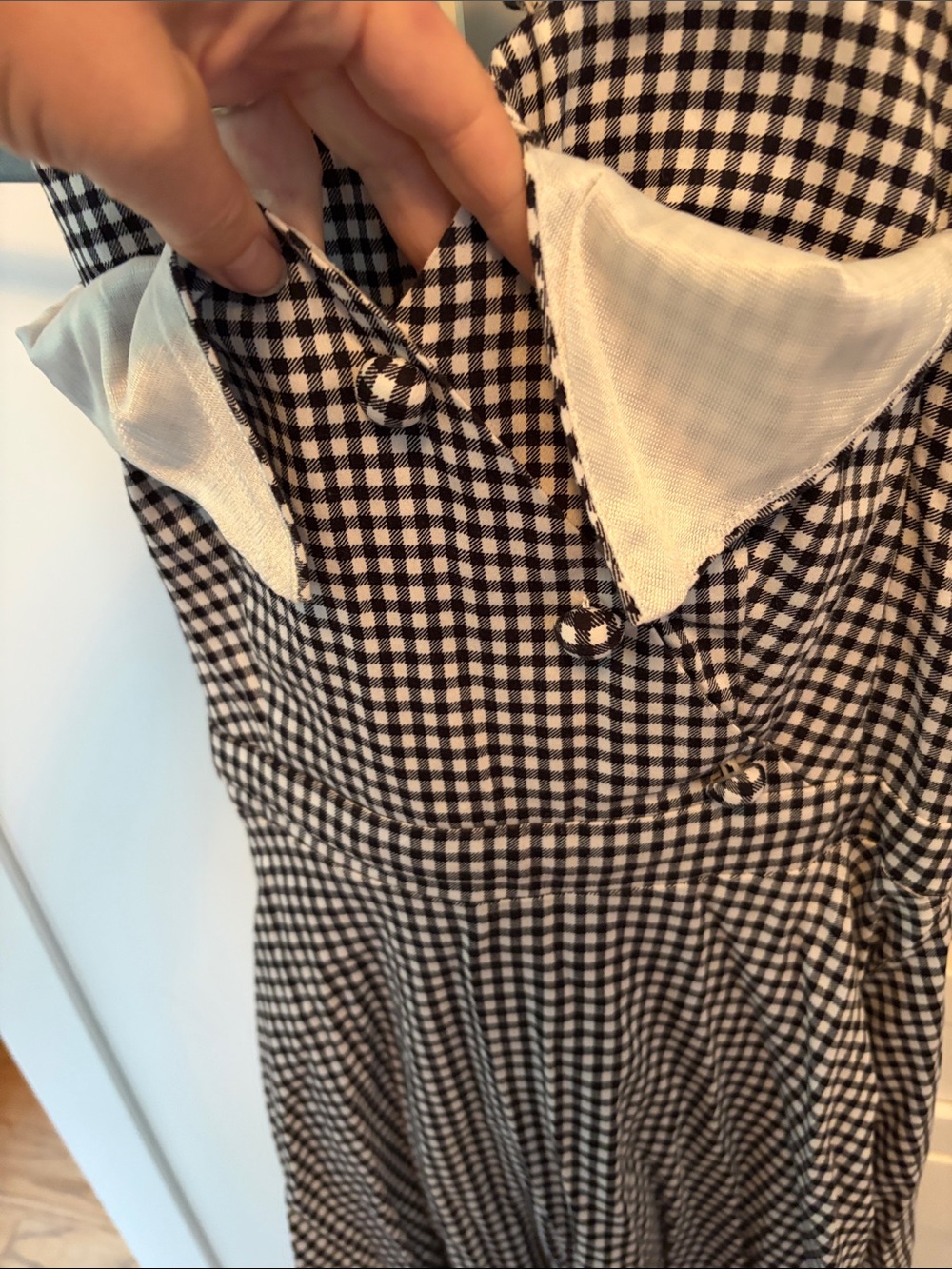 Lindy Bop Black/White Gingham Halter Dress - Picture 3 of 7